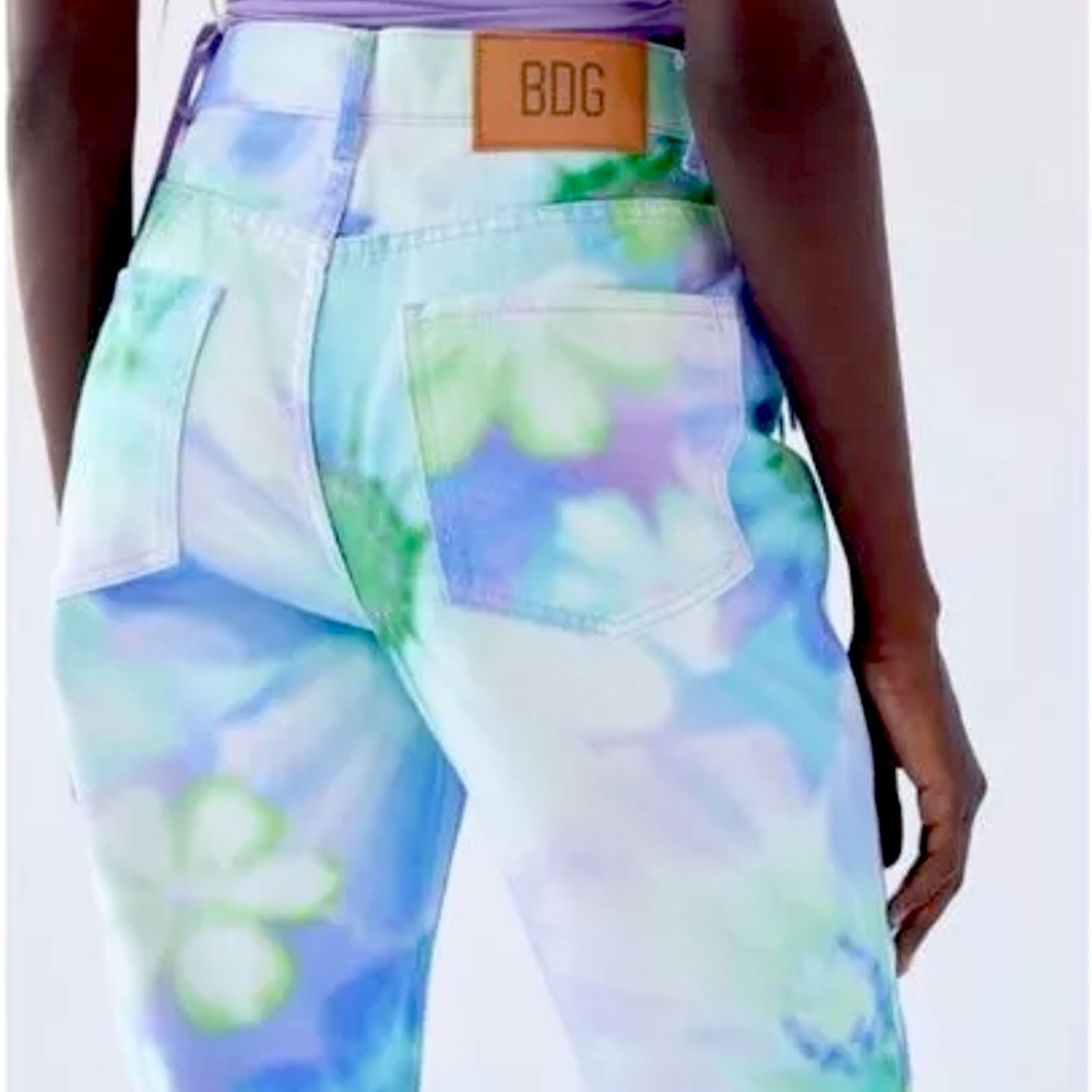 High Waisted Floral Tie Dye BDG Jean